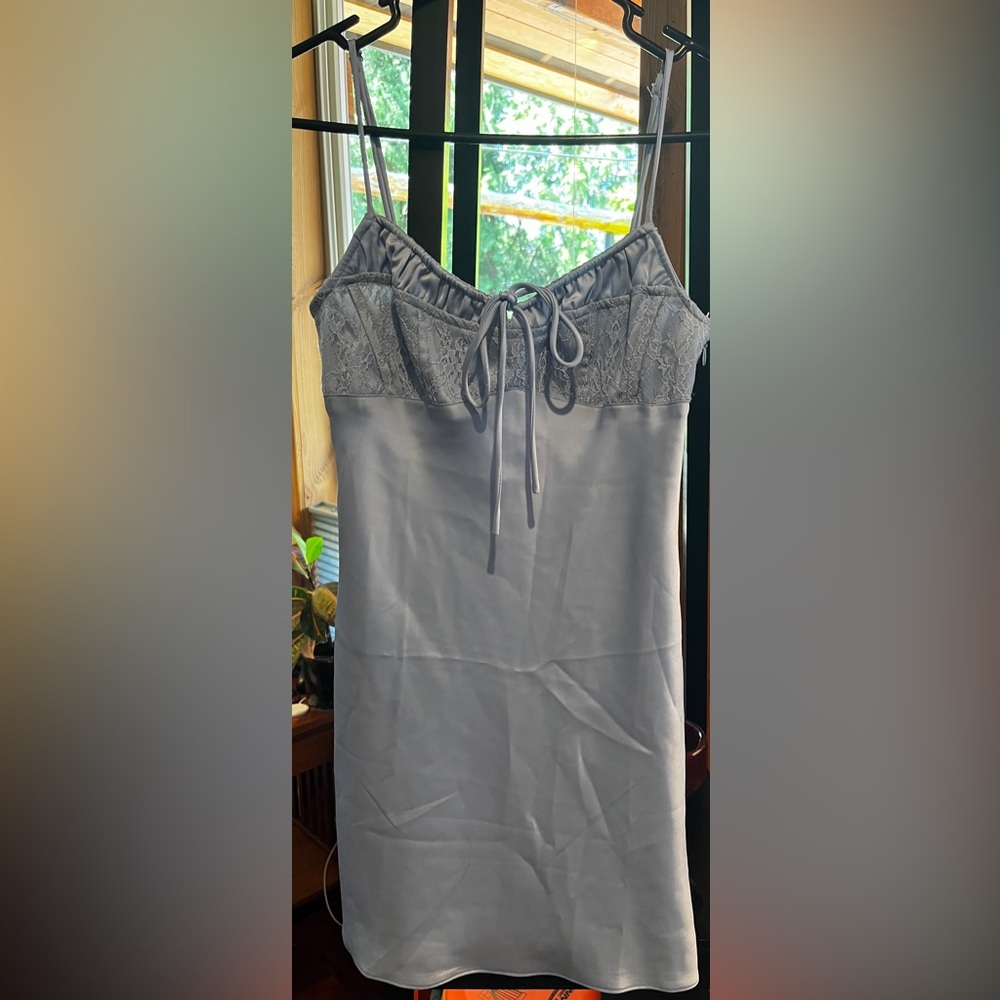 Urban Outfitters Blue Mini Dress with Sweetheart Neckline